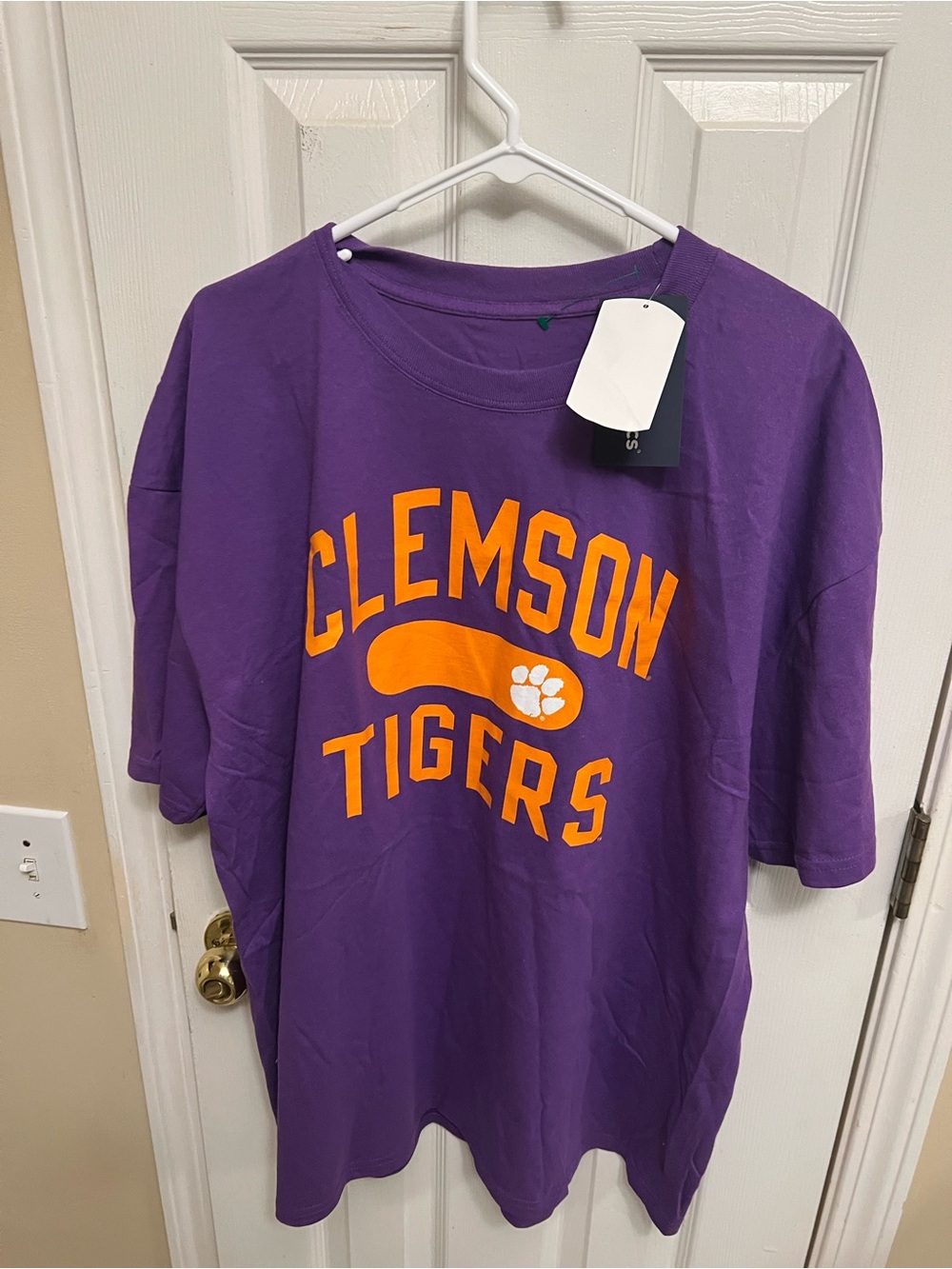 Fanatics Purple Clemson Tigers Graphic Tee with Orange Logo Size Adult XXL